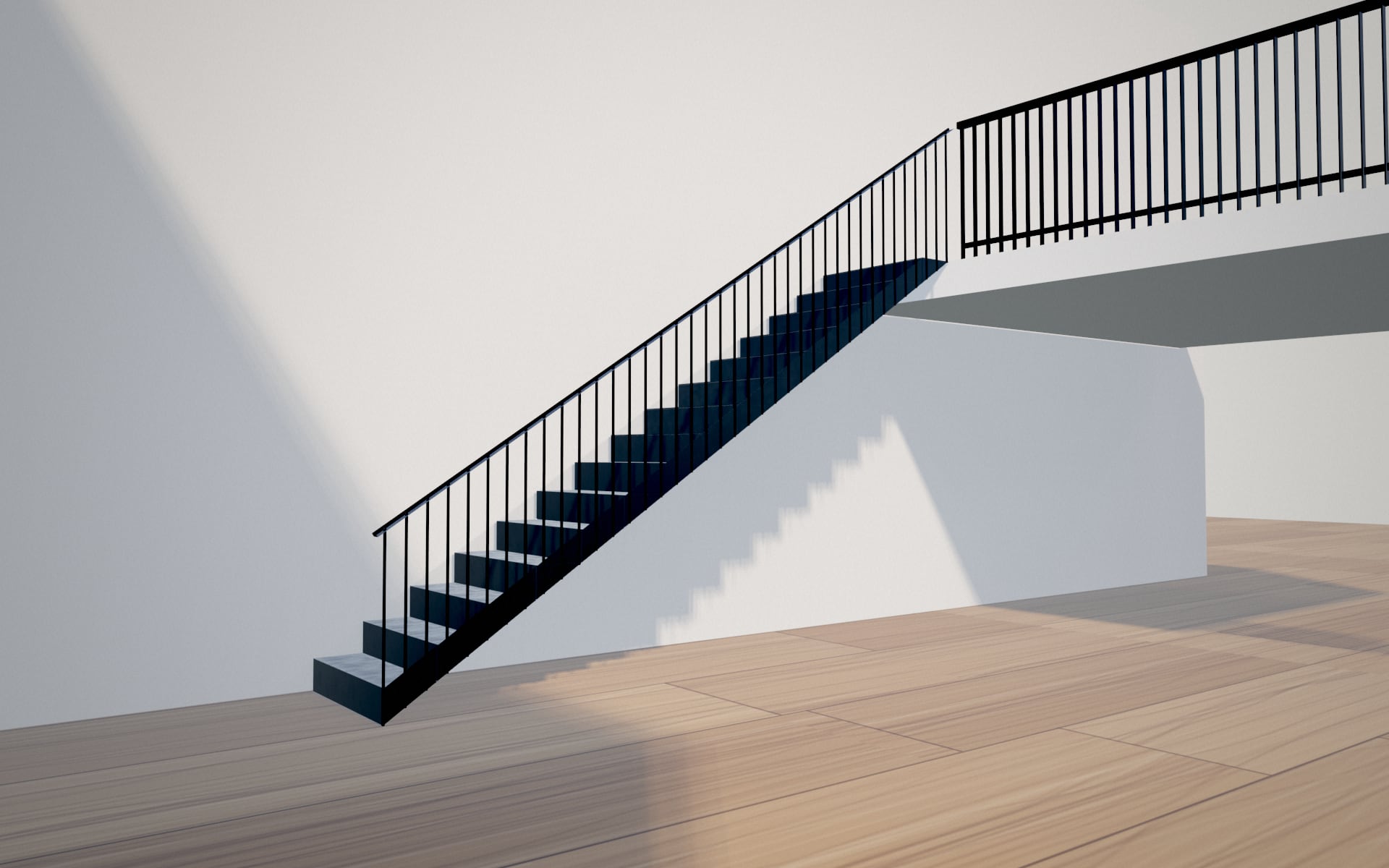 Visualisation 3D — Escalier droit