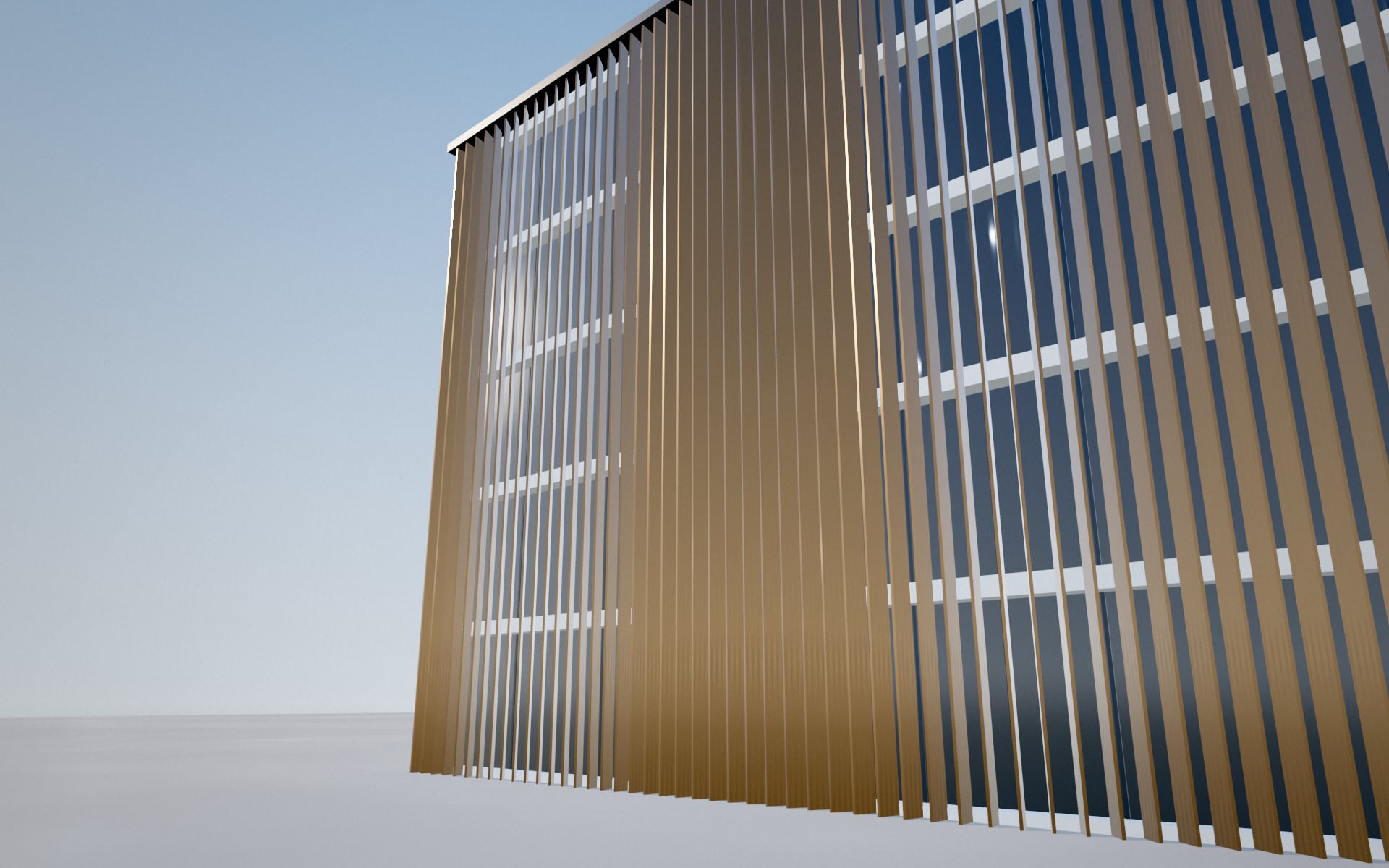 Visualisation 3D — Façade à lames