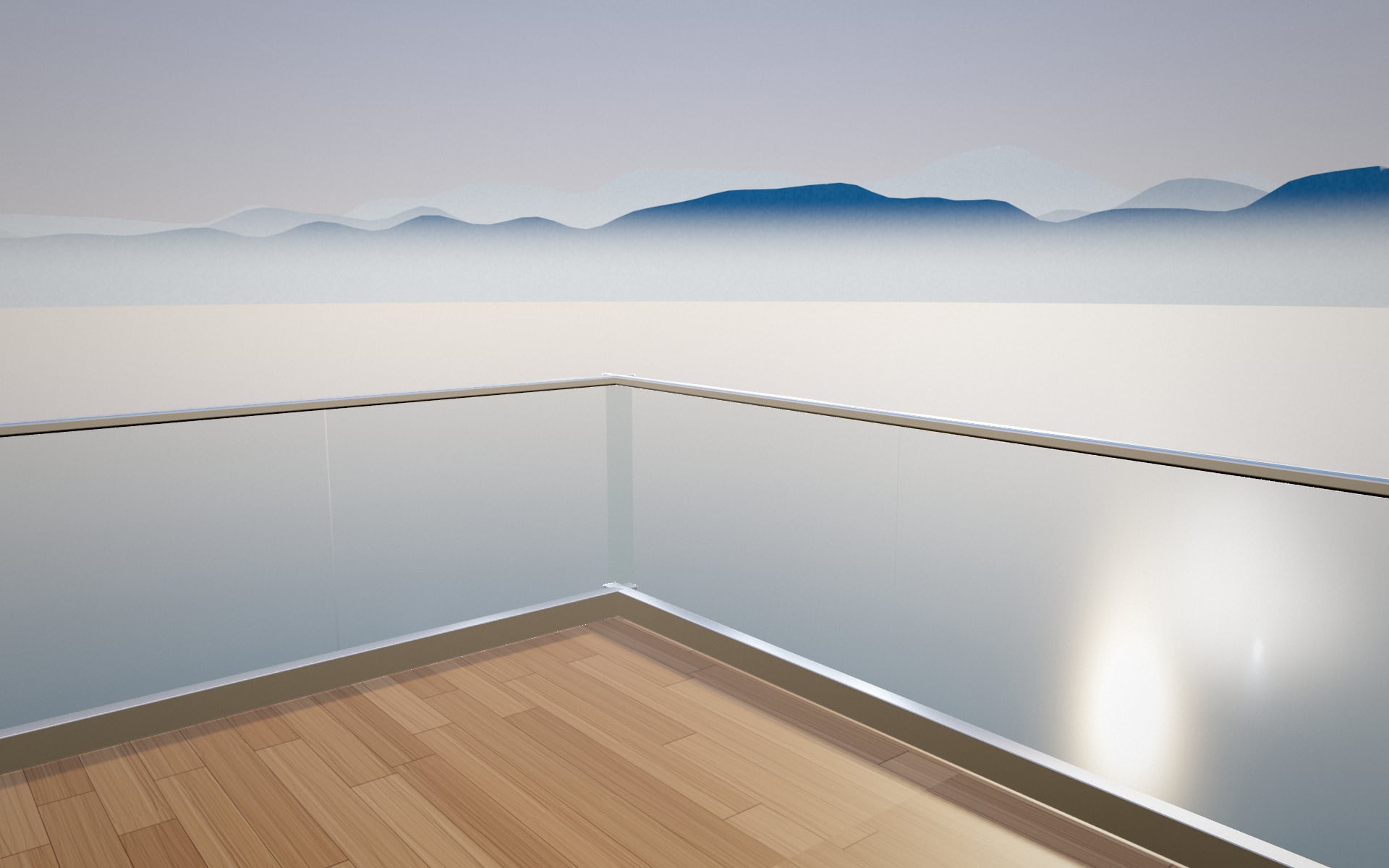 Visualisation 3D — Garde-corps verre